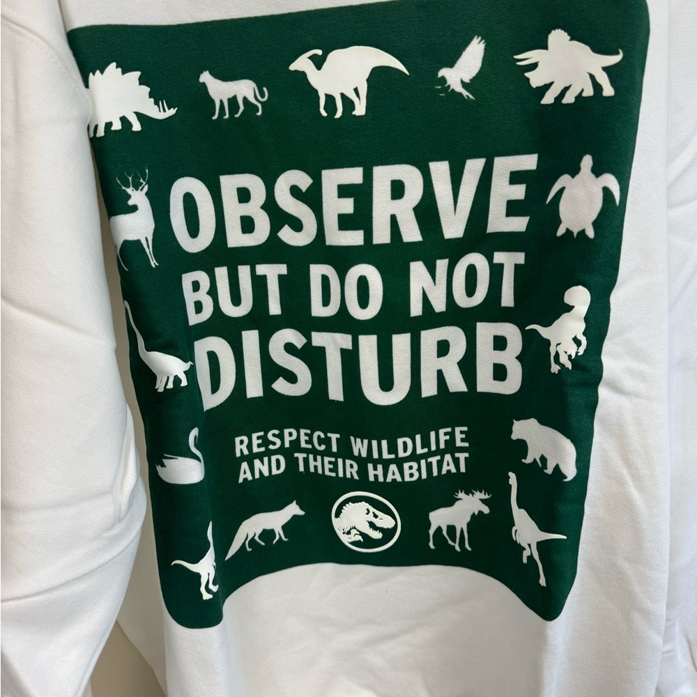 Molo White Sweatshirt with Dark Green Wildlife Panel